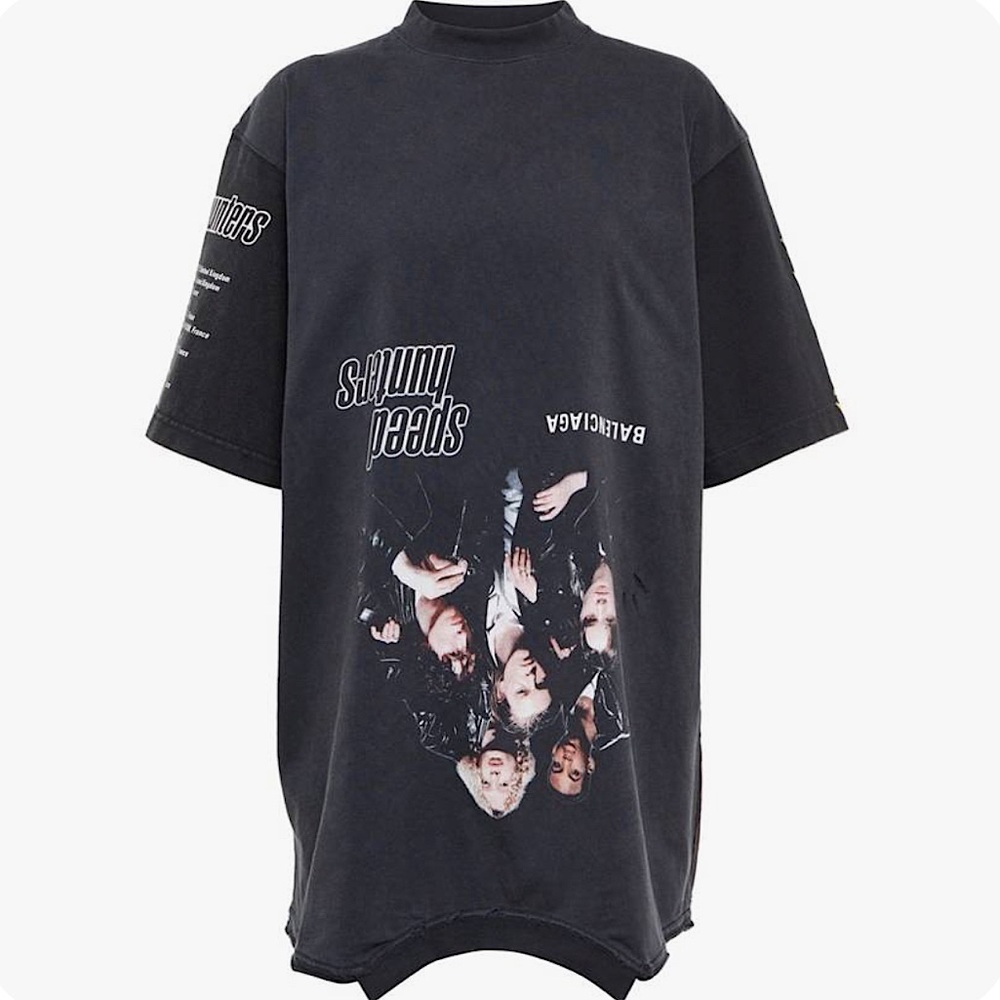 BALENCIAGA Speed Hunter Upside Down Oversized Short Sleeve T-shirt Black
